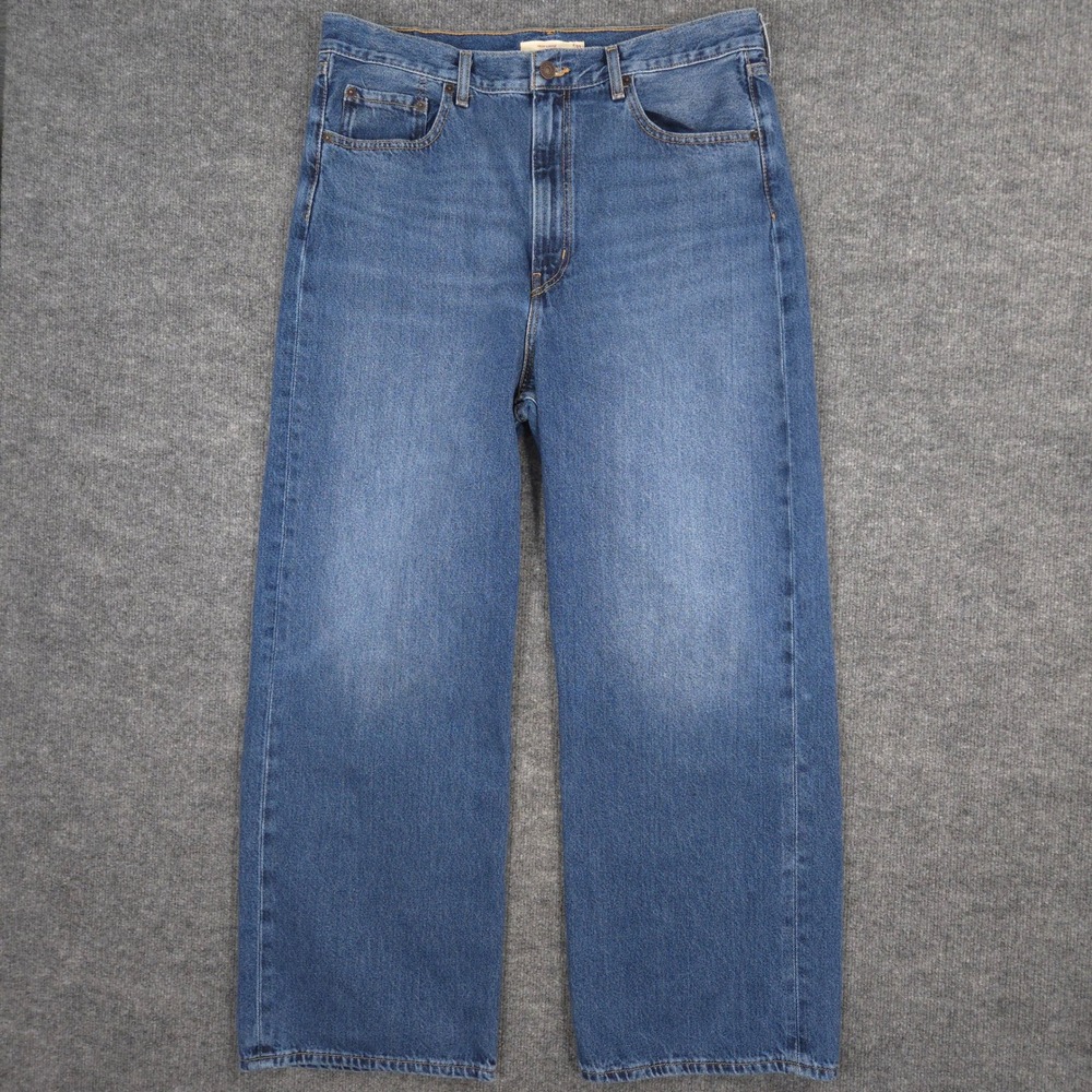 Levis Jeans Womens 33X30‎ Blue High Loose Baggy Premium Big E Medium Wash Denim